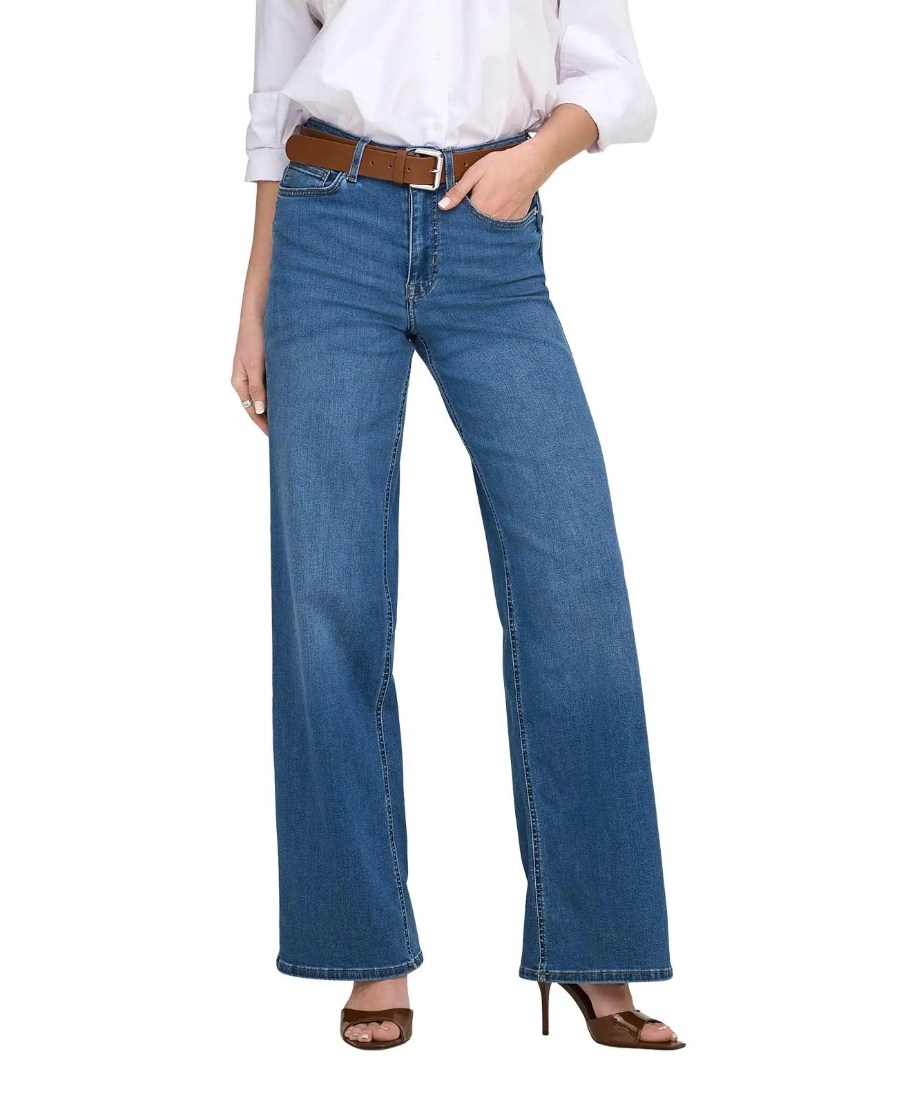 ONLY Madison Blush Jeans Wide Leg in Mittelblau