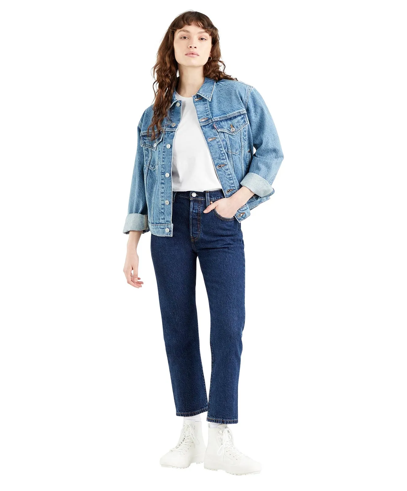 Levis 7/8 Jeans 501 Crop in Salsa Stonewash