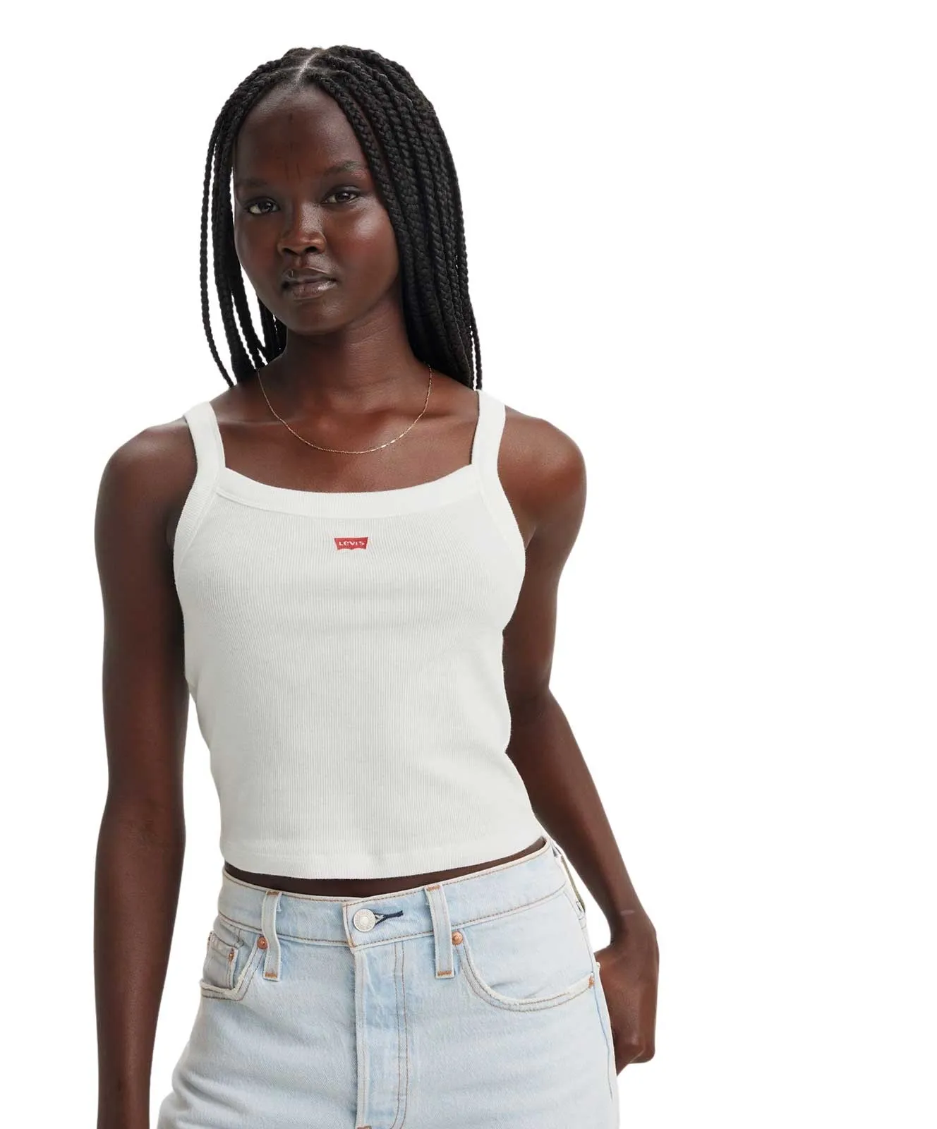 Levis Top Sporty Rib Tank Top in White +