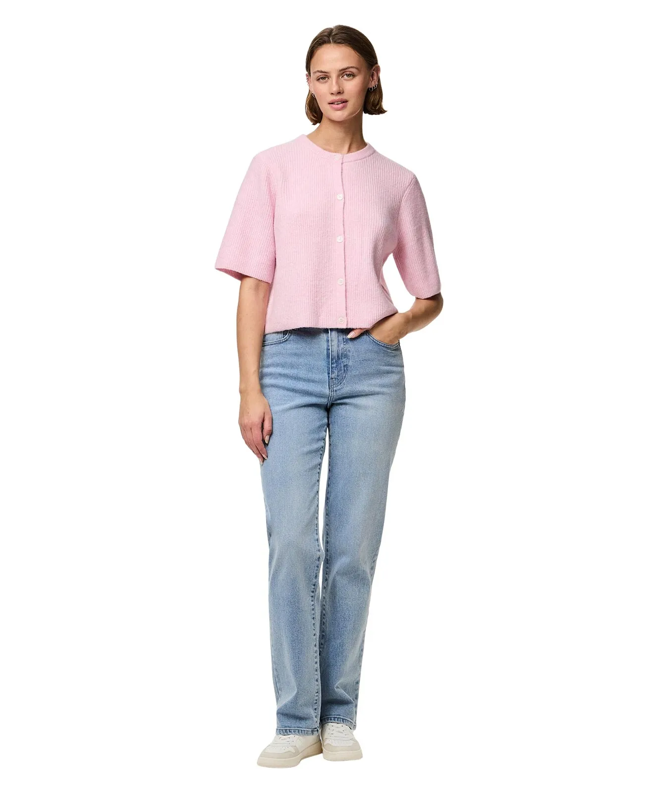 Pieces Strickjacke Silly in Roseate Spoonbill