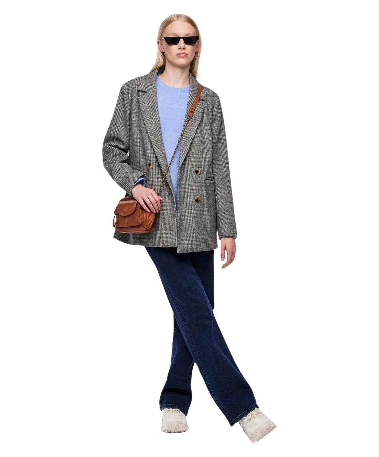 Pieces Umhängetasche Damen in Root Beer