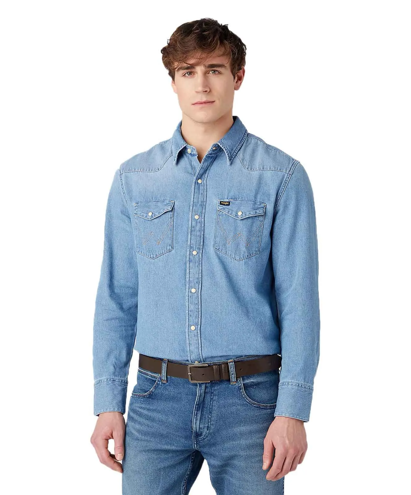 Wrangler Ledergürtel Slim Belt in Brown