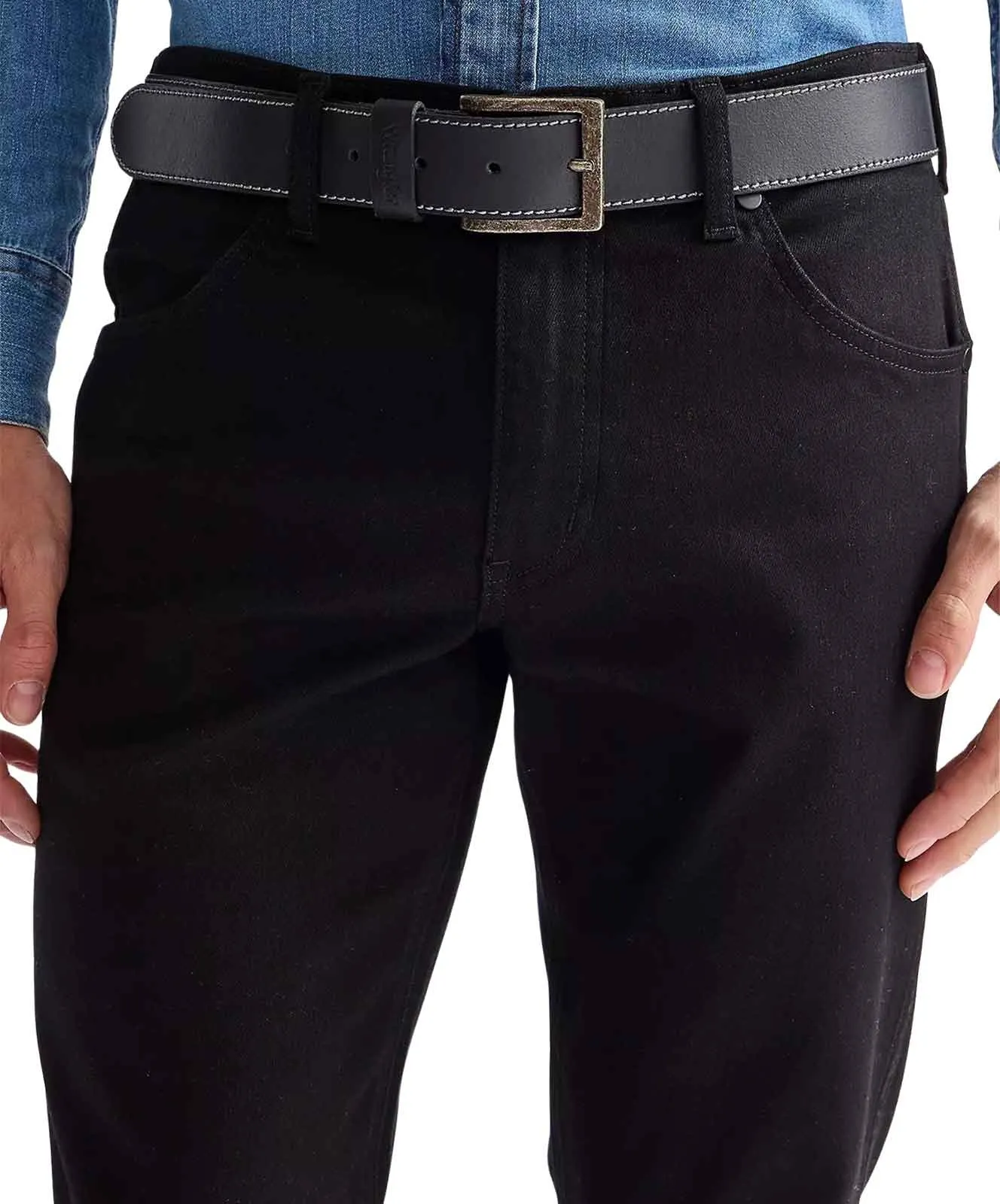 Wrangler Ledergürtel Basic Stitched in Black