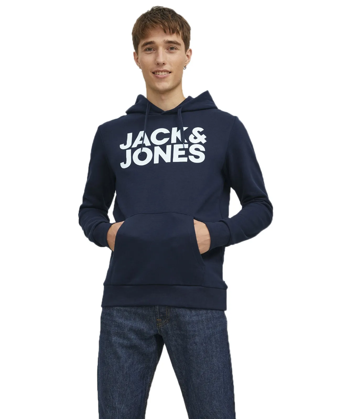 Jack & Jones Kapuzenpullover Corp Logo Sweat Hood in Navy Blazer