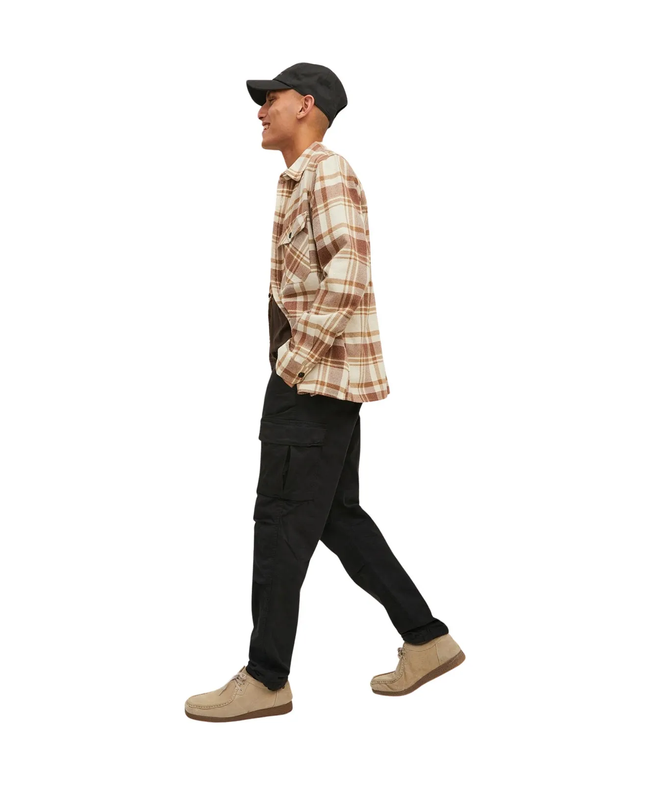 Jack & Jones Cargohose Stace Trucker in Schwarz