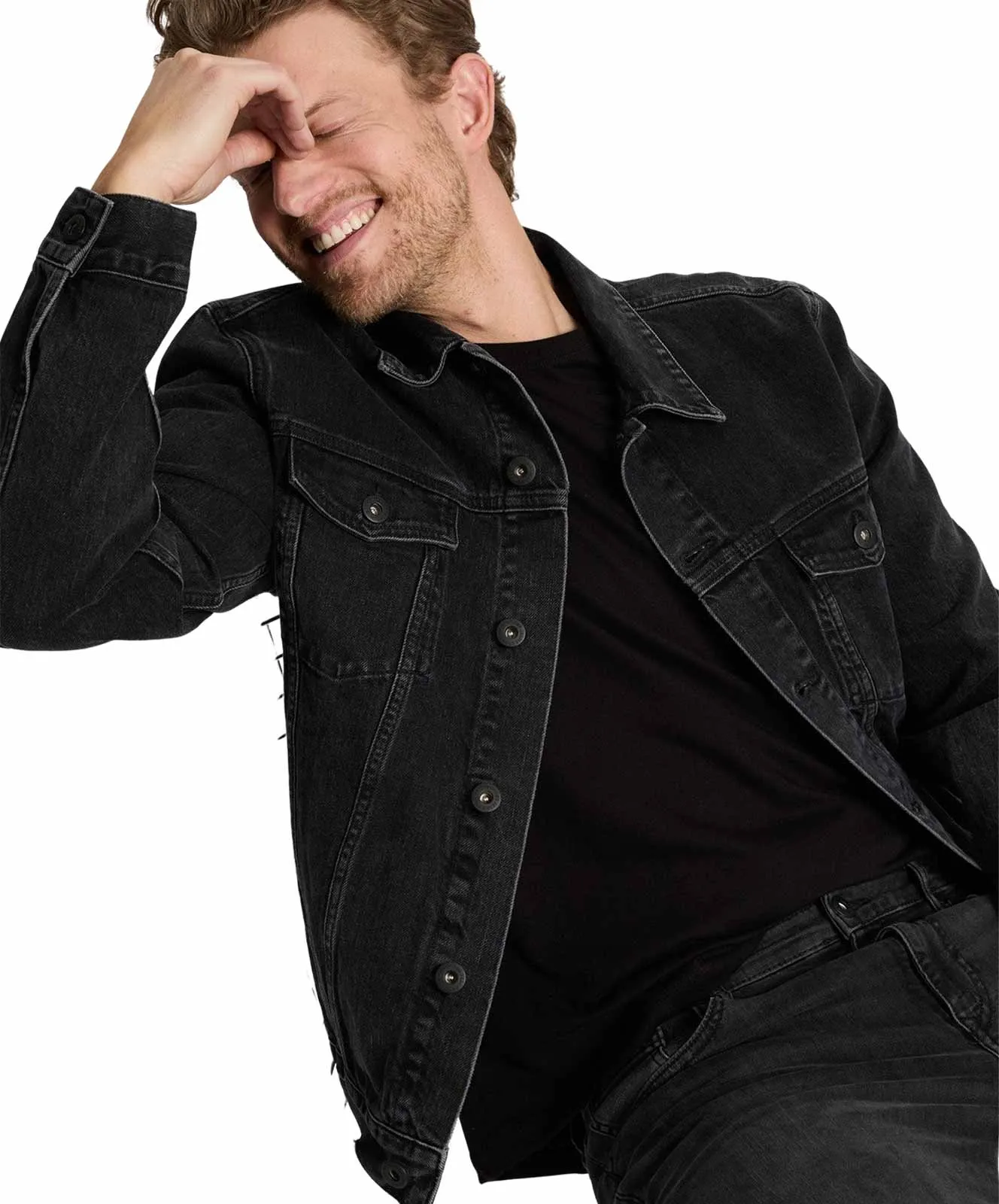 Cross Jeansjacke Denim Jacket in Black Used