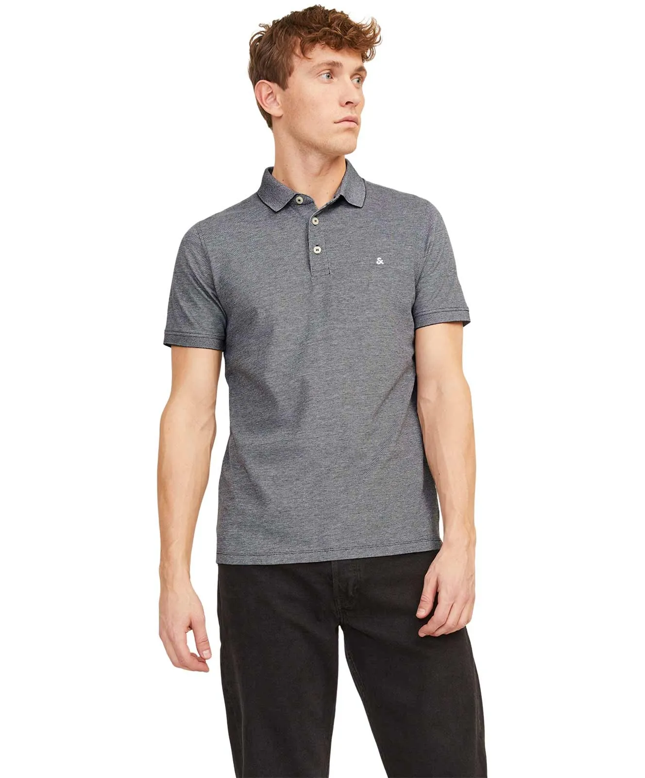 Jack & Jones Poloshirt Epaulos in Anthracite Classic