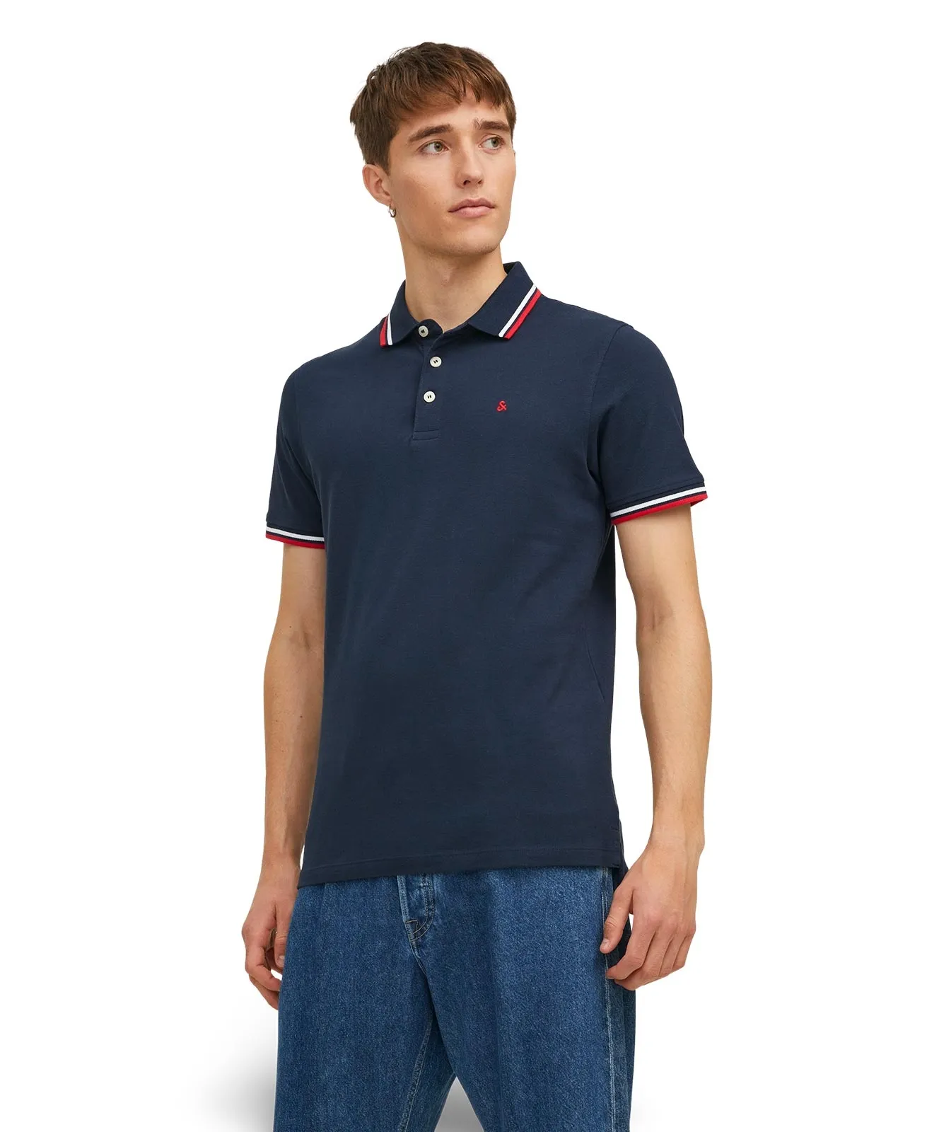 Jack & Jones Poloshirt Epaulos in Navy Blazer