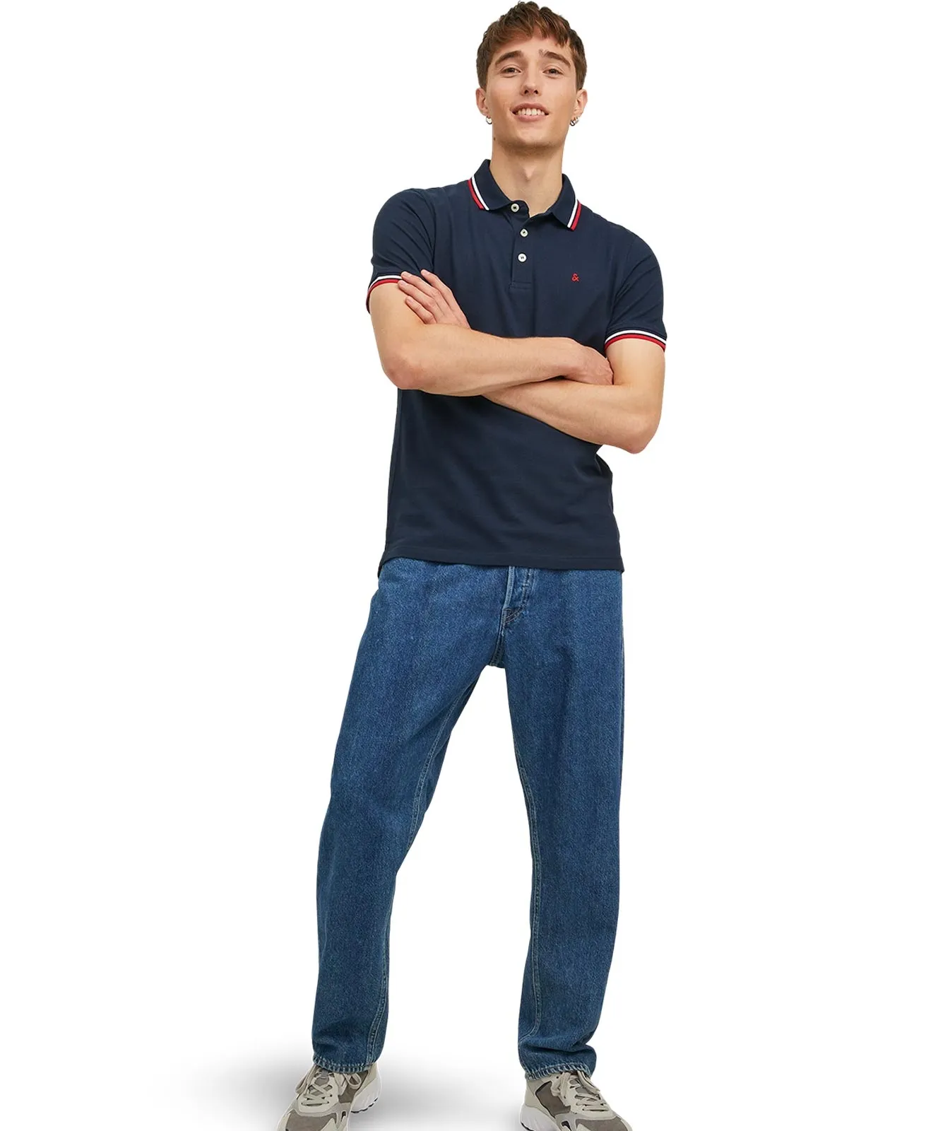 Jack & Jones Poloshirt Epaulos in Navy Blazer