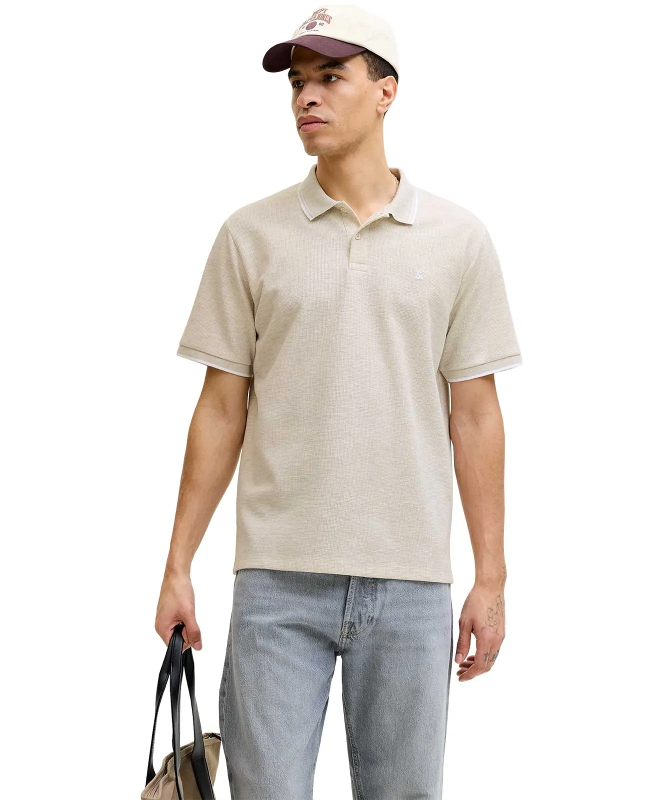 Jack & Jones Poloshirt Austin Polo in Antique White