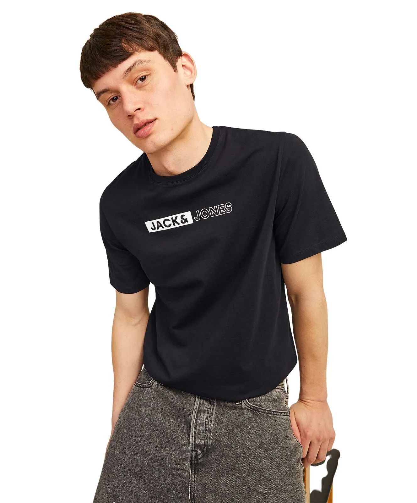 Jack & Jones T-Shirt Corp Logo Tee in Black PLAY 5