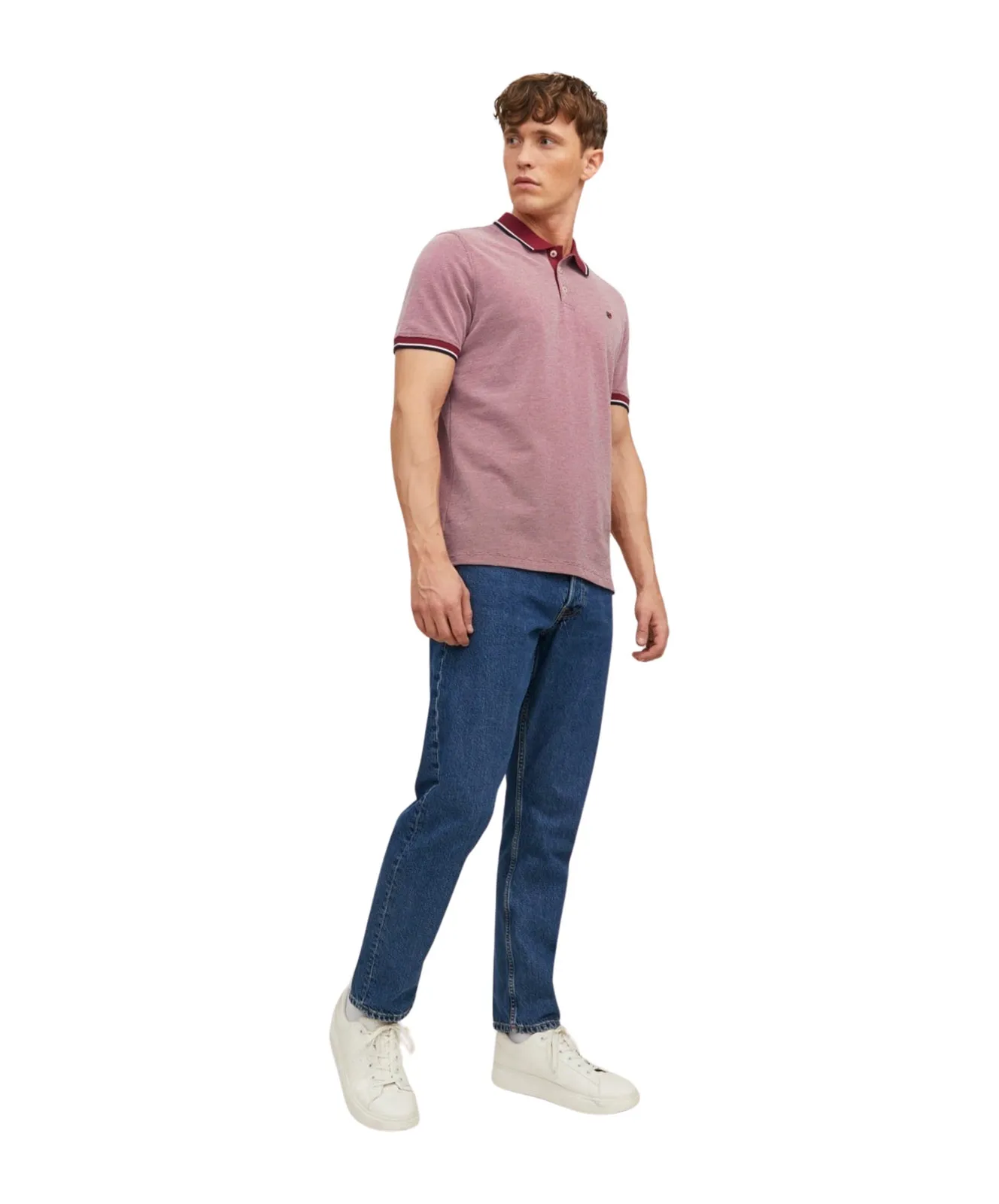 Jack & Jones Poloshirt Bluwin Polo in Red Dahlia