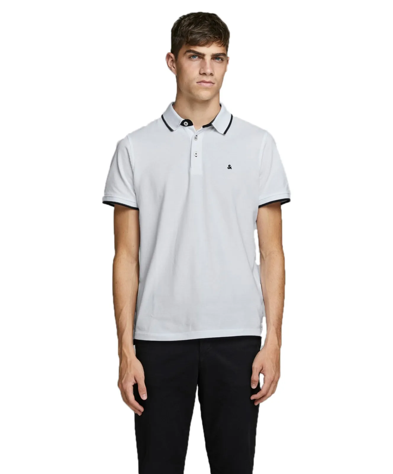 Jack & Jones Poloshirt Epaulos in White