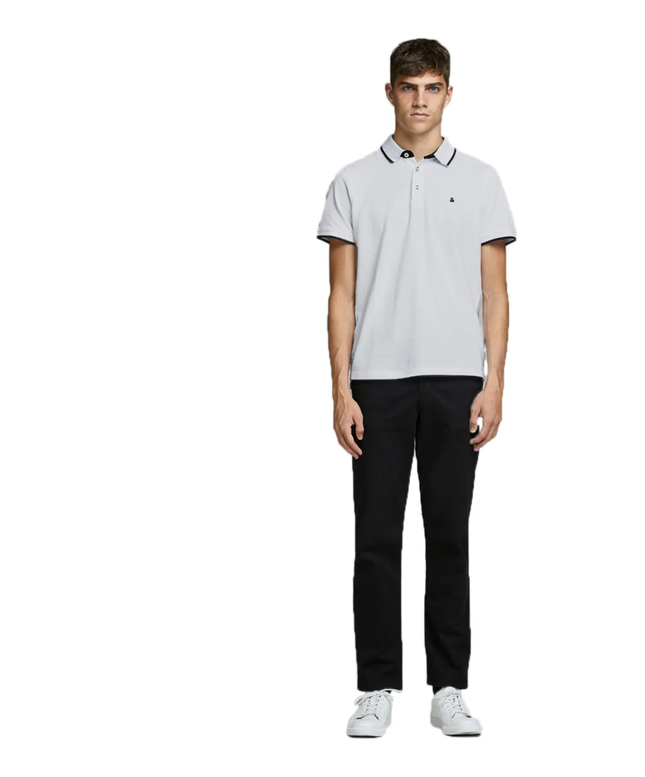 Jack & Jones Poloshirt Epaulos in White