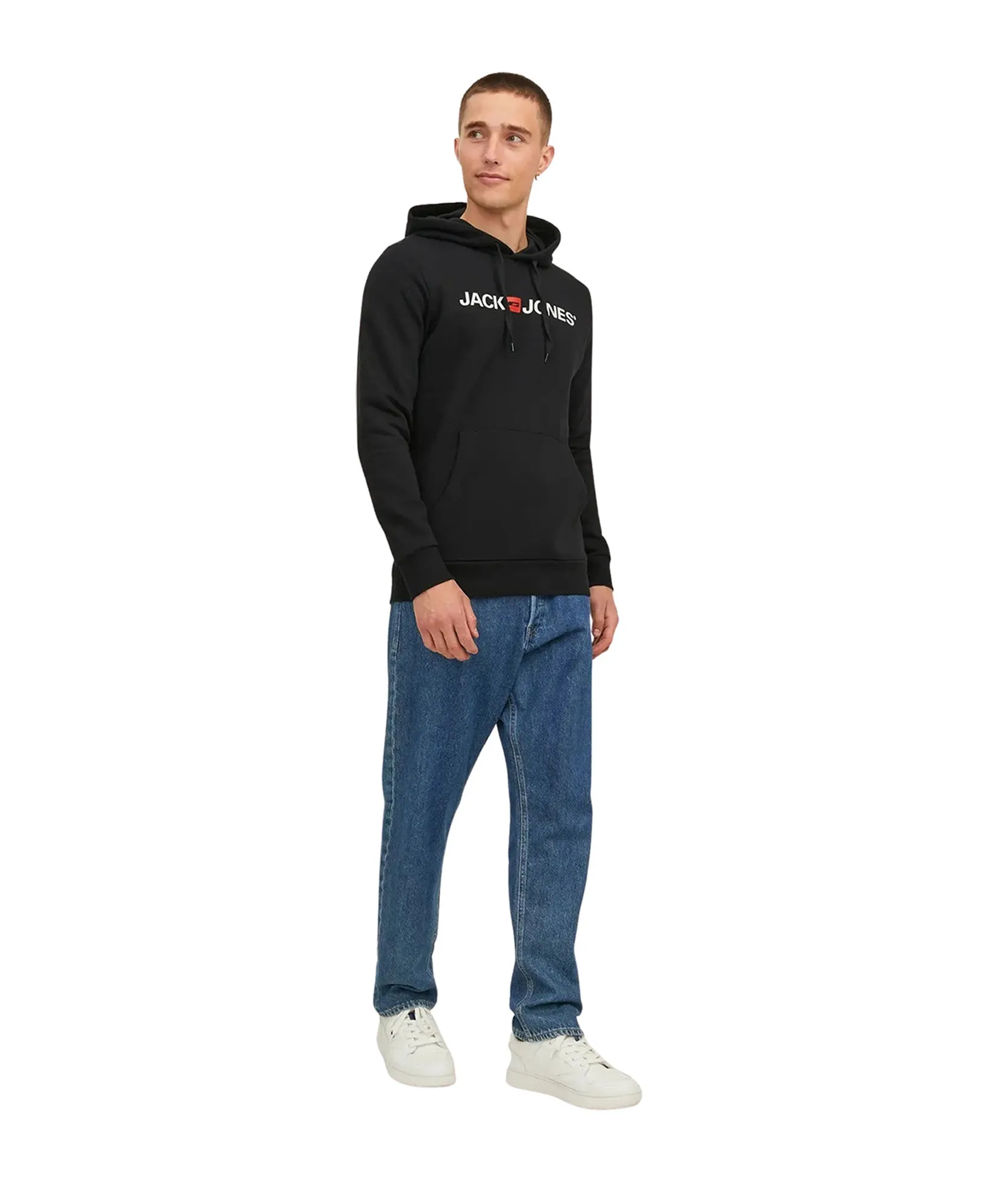 Jack & Jones Kapuzenpullover Corp old Logo Swaet in Black