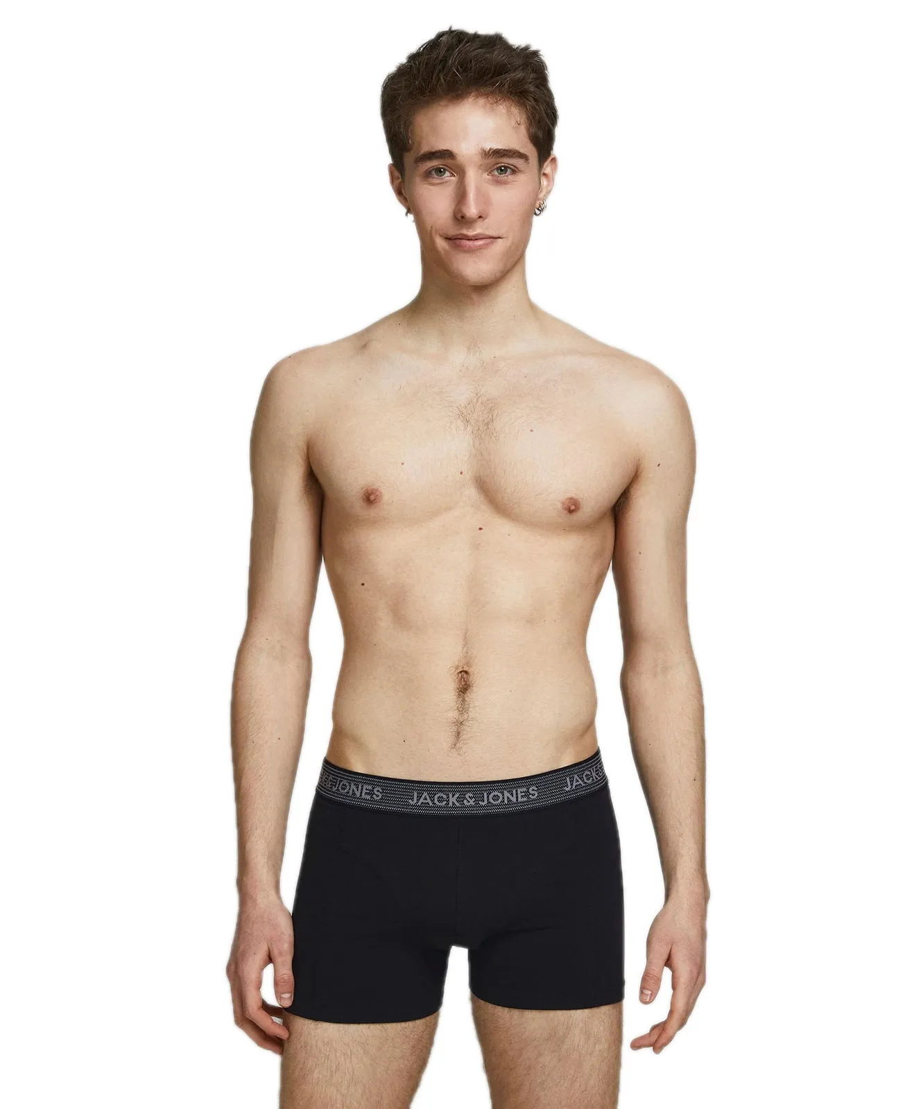 Jack & Jones Boxershorts Einfarbig (3 Stück) in Schwarzem Asphalt