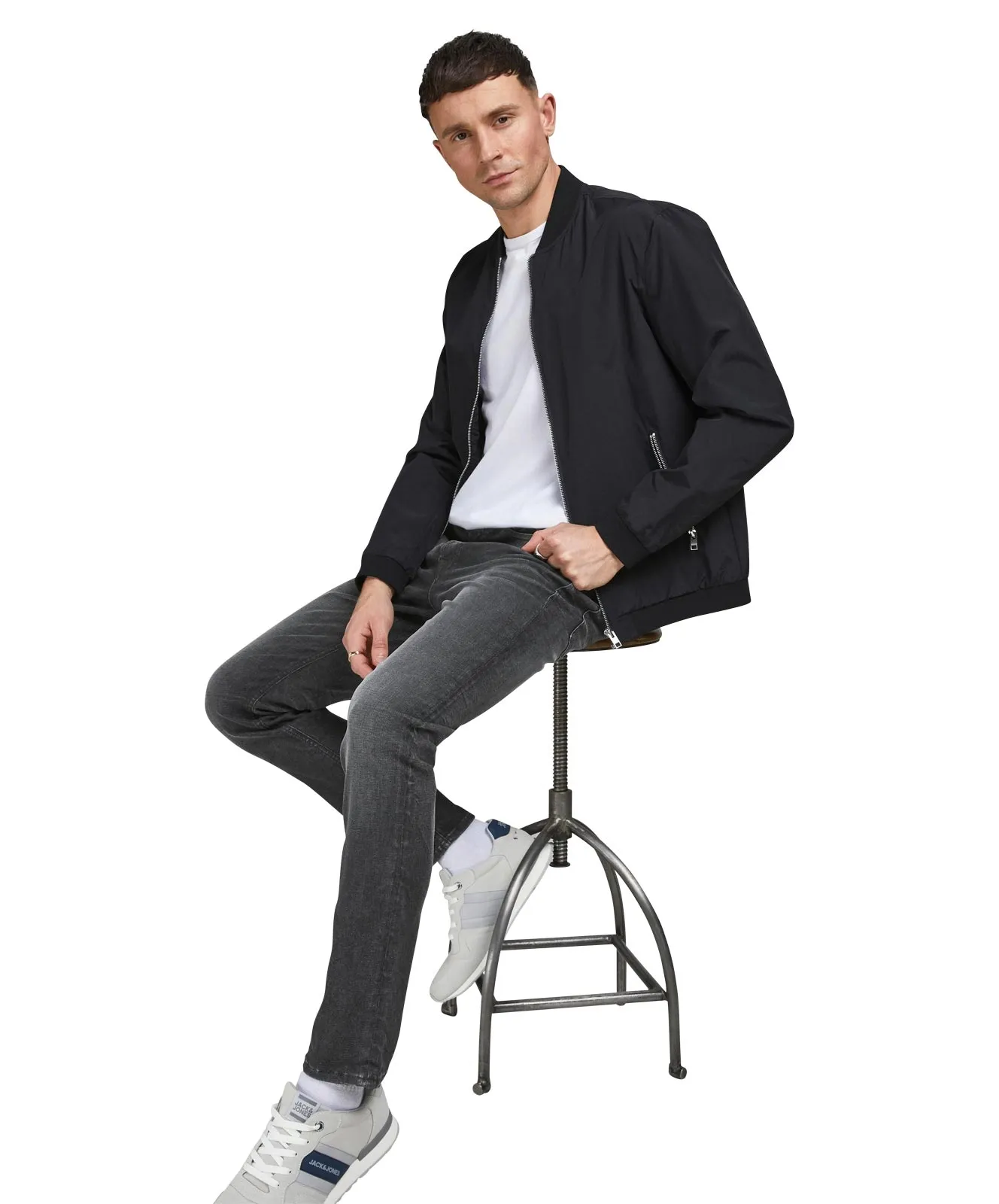 Jack & Jones Slim Fit Jeans Tim Original in Grey Denim