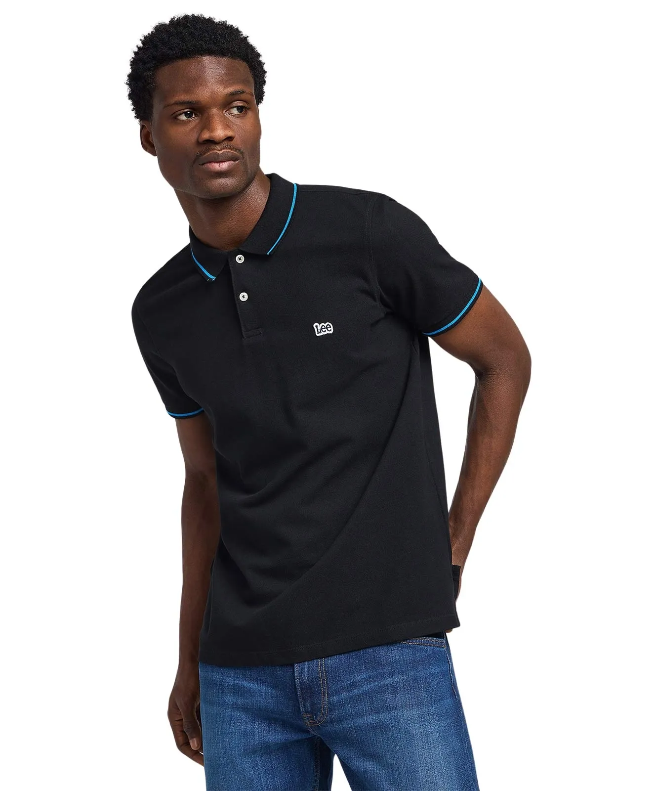 Lee Poloshirt Pique Polo in Black