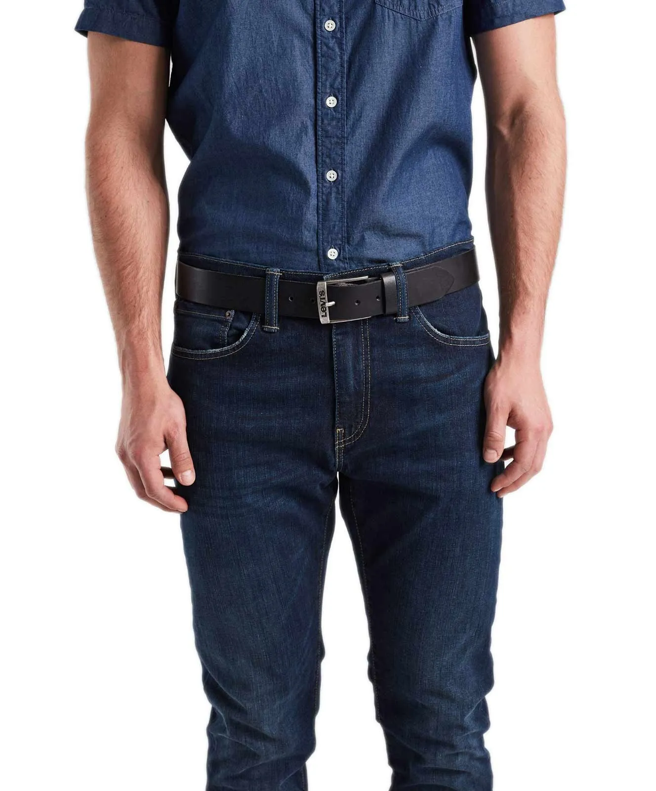 Levis Ledergürtel New Duncan in Regular Black