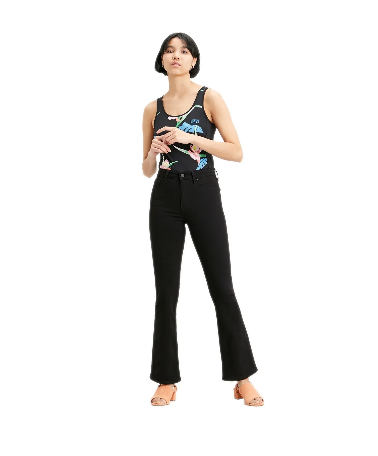 Levis Bootcut Jeans 725 High Rise Bootcut in Black Sheep