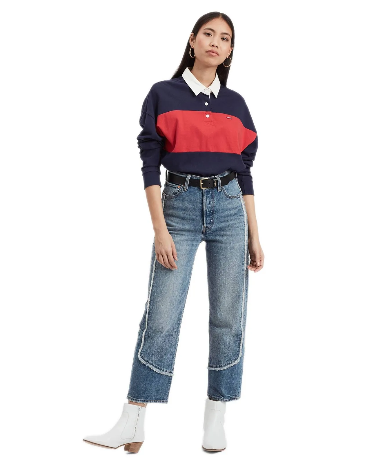 Levis Damen Ledergürtel Calypso in schwarzer, schmaler Form