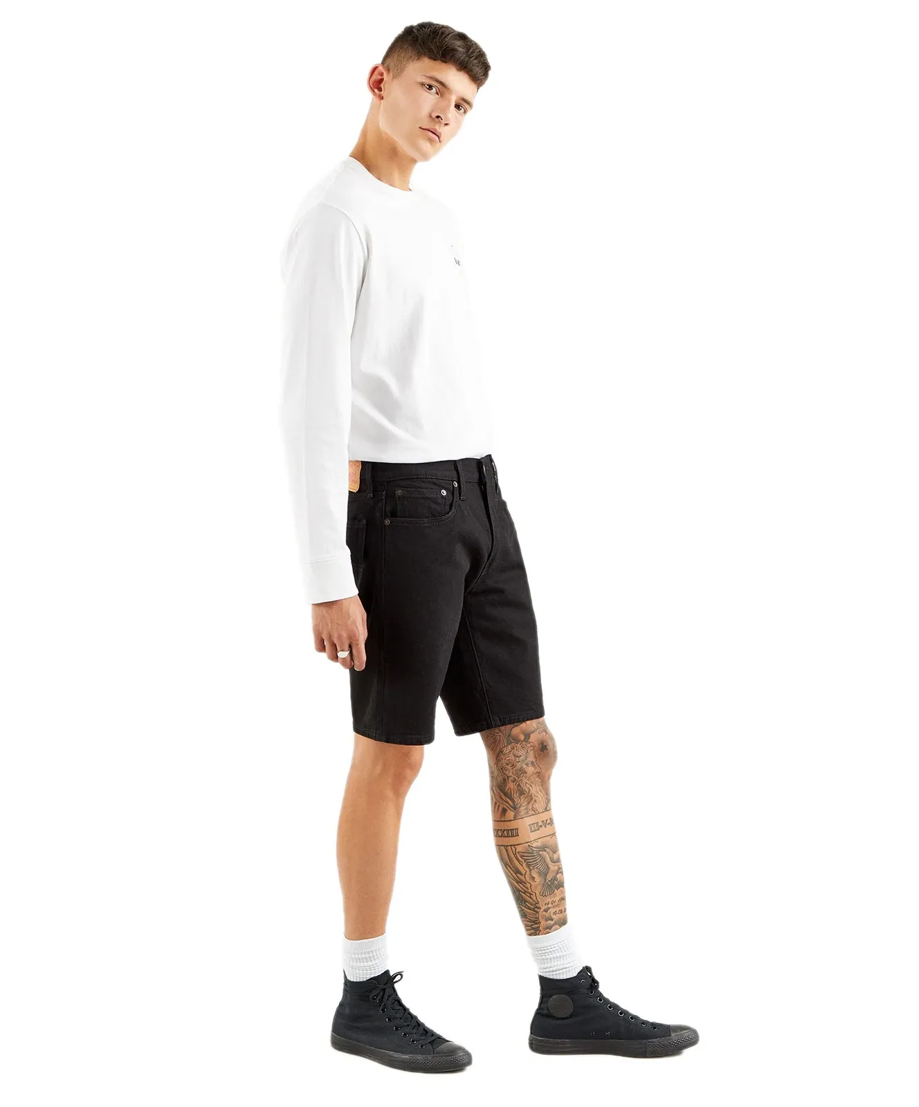 Levis Jeans Shorts 405 Standard in Black Rinse