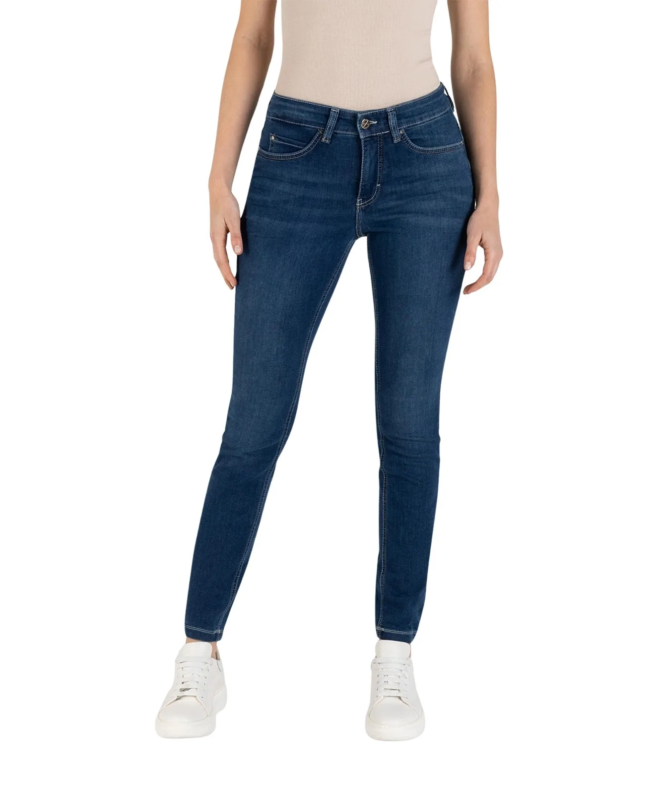 MAC Röhrejeans Dream Skinny in Mid Blue Authentic Wash