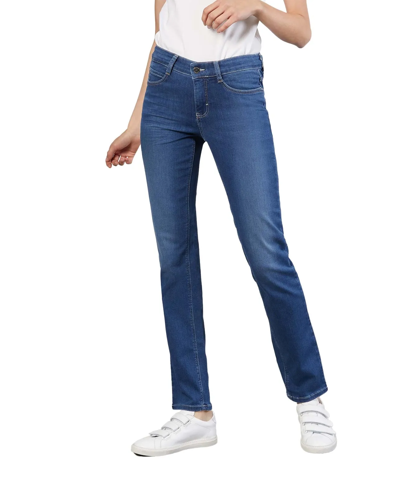 MAC Straight Jeans Dream in Mid Blue Authentic Wash