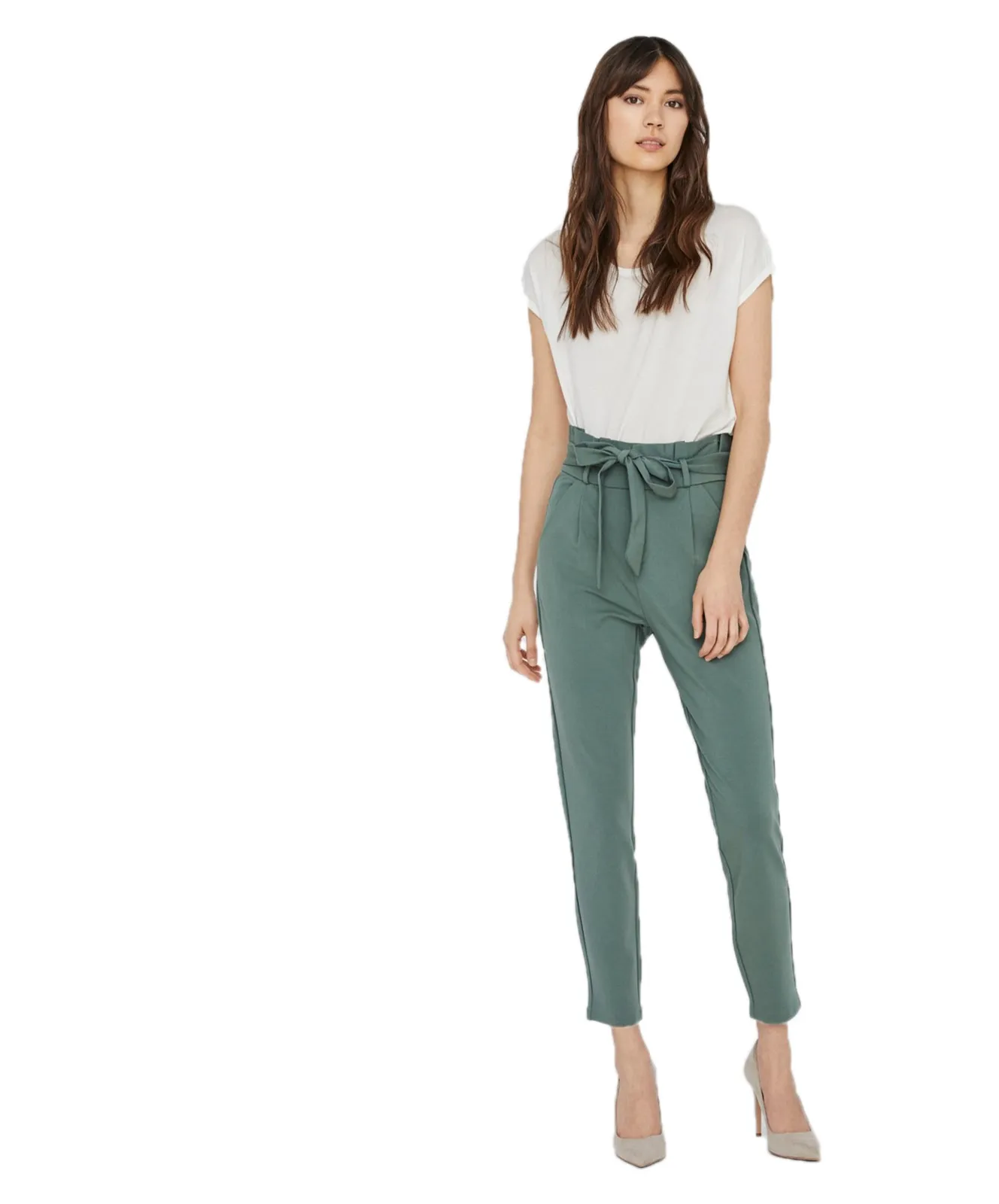 Vero Moda Hose Paperbag Eva in grünem Laurel Wreath