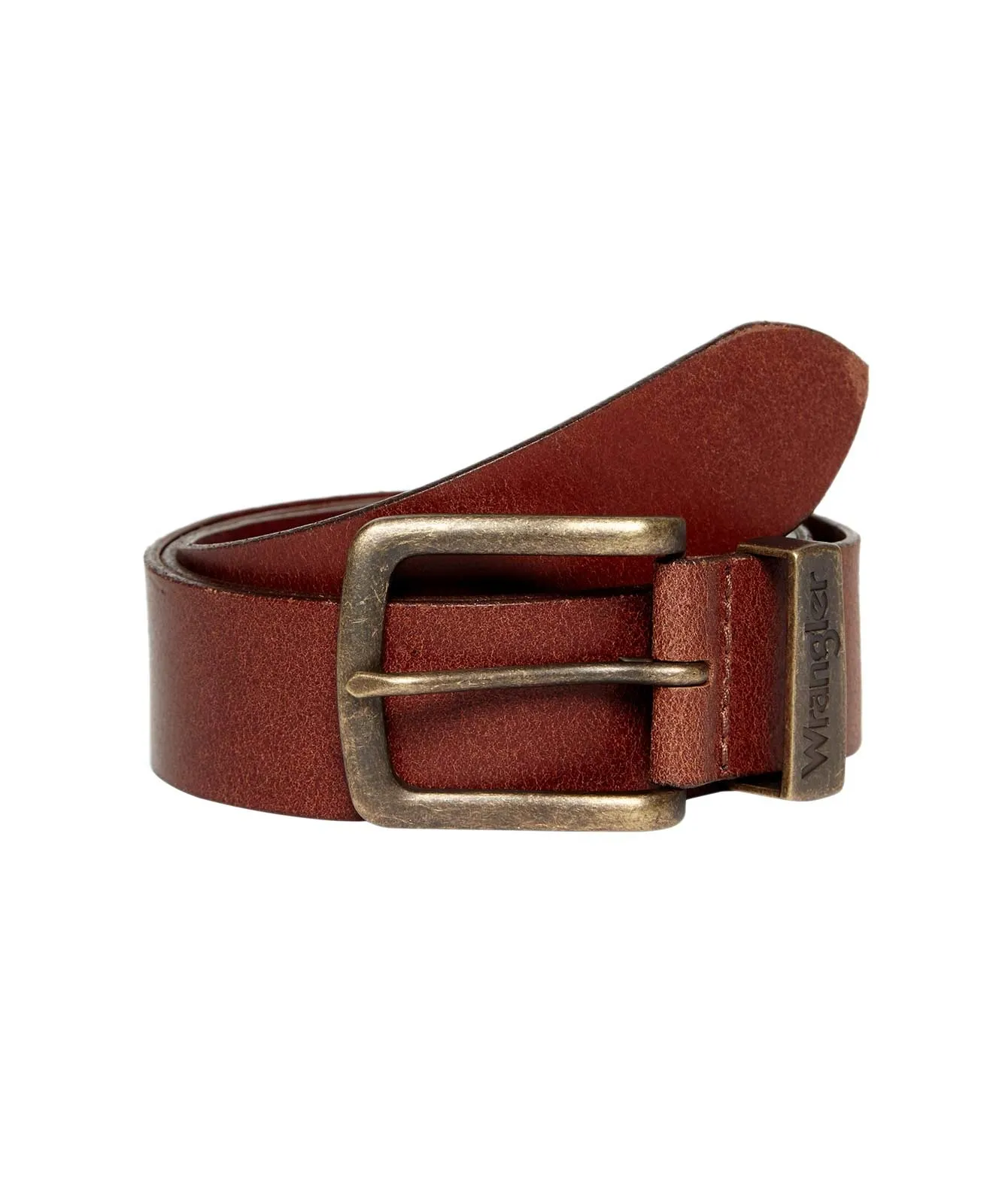 Wrangler Ledergürtel Metal Loop in Cognac