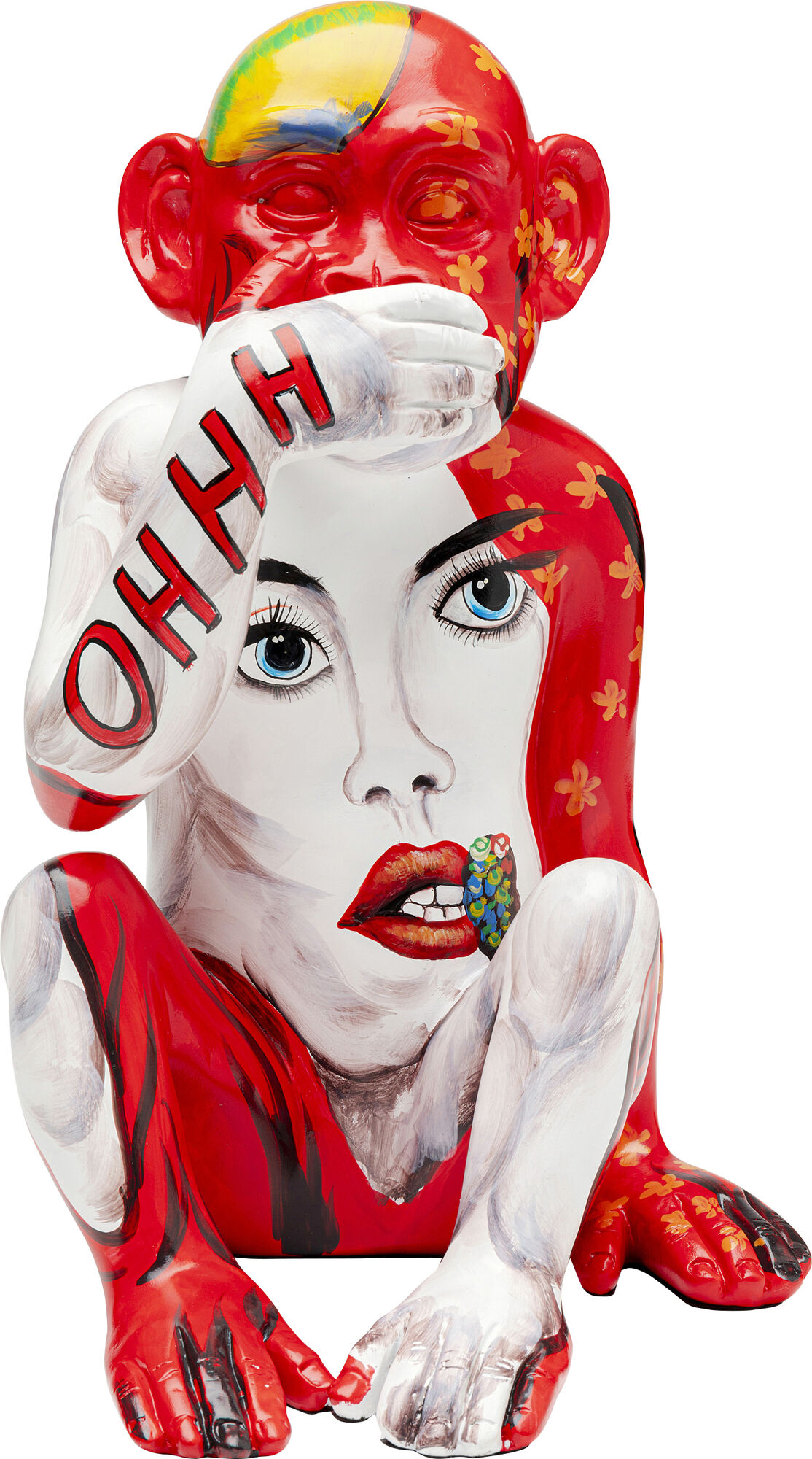 Deko Figur Graffiti Monkey Rot 39cm