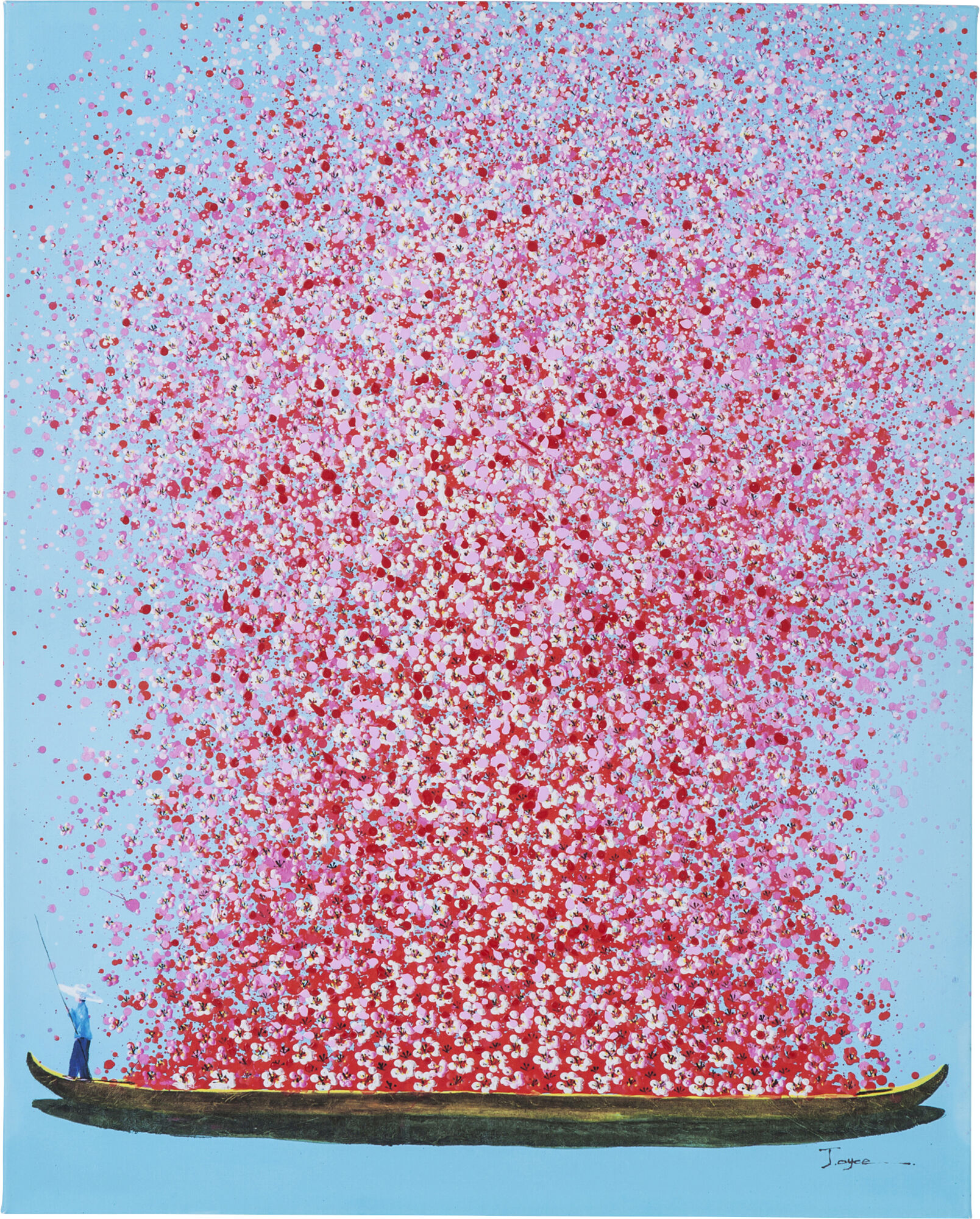 Leinwandbild Flower Boat Blau Pink 30x40cm