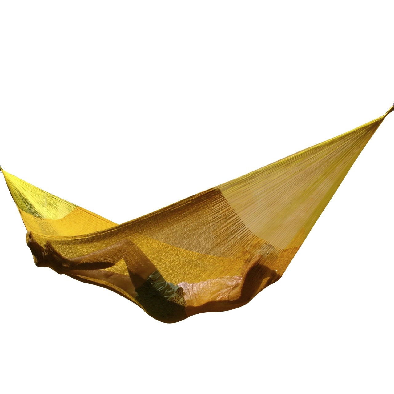 Mexican net hammock Double PLUS yellow cotton