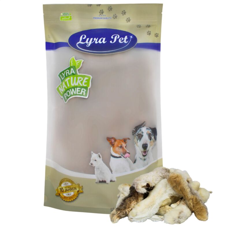1 kg Lyra Pet Kaninchenpfoten mit Fell
