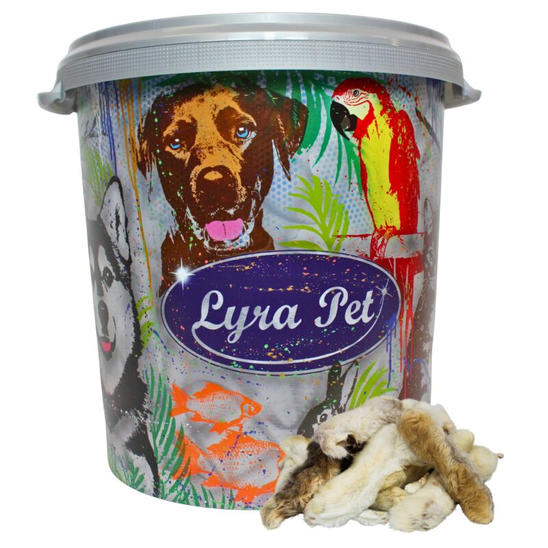 Lyra Pet - 5 kg ® Kaninchenpfoten mit Fell in 30 l Tonne