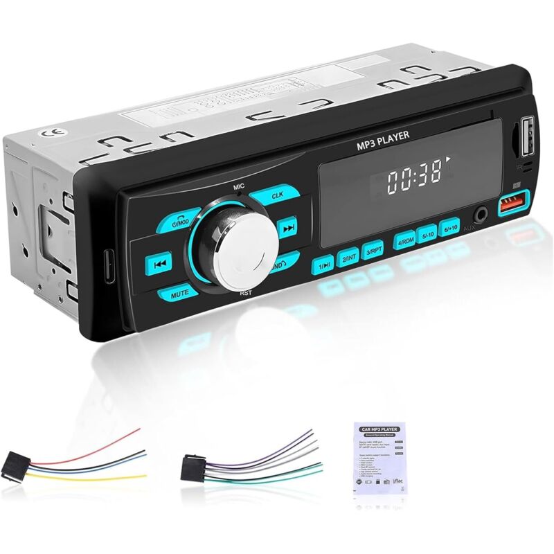 1-Din-Autoradio mit Bluetooth – FM-Radioempfänger – USB/USB-Flash-Laufwerk/AUX-Eingang/TF-Kartenwiedergabe