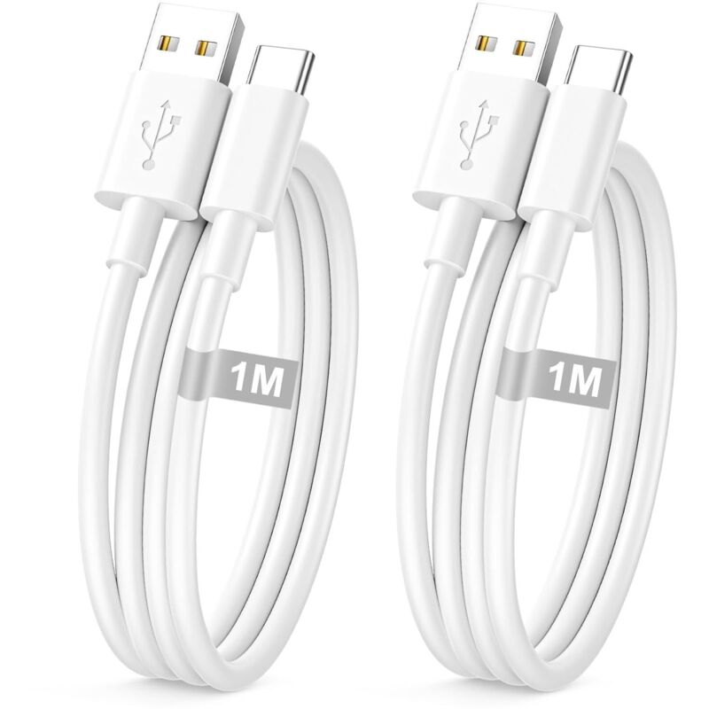 1 m USB-C-Ladekabel / 2er-Pack für iPhone 16/15, Typ-C-Schnellladekabel für Apple CarPlay und Android Auto, USB-zu-USB-C-Kabel für iPhone 16/16e/15