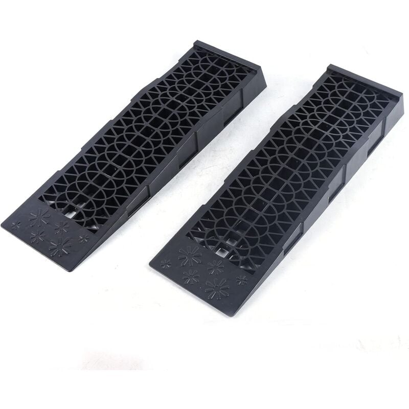 Gojoy - 1 Paar Auffahrrampen - Auffahrrampe 3T pkw Kunststoff bis 200 mm Hebebühne Auto für Auto Gummi Bordsteinkanten-Rampe, 69.5 20 8.5cm (Schwarz)