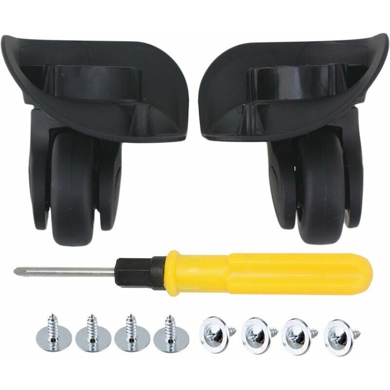 Ersatzräder für Weichschalen Hartschalen-Koffer Gepäck und Reisekoffer,Paare, Schwarz
