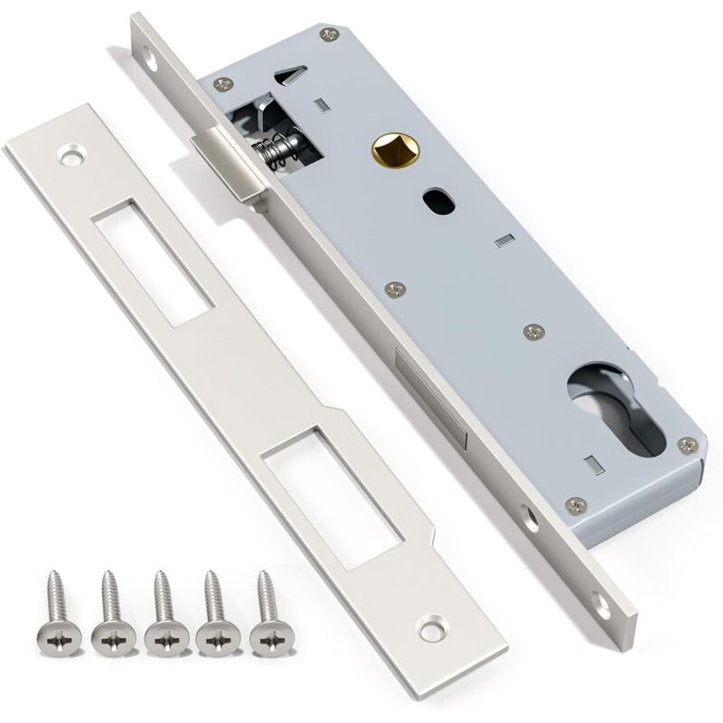 Qiyao - 1 Pcs Serrure à Mortaiser 9220 En Acier Inoxydable,Satin Nickel Frame Door Lock Pour Portes Intérieures Et Extérieures