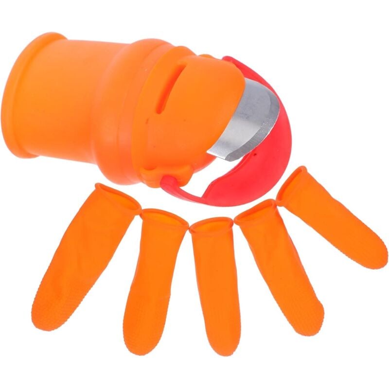 1 Set Pfefferpflücker Garten Erntezubehör Gartengerät Gartenbedarf Garten Daumenwerkzeug Gemüsegartengeräte Orange Abs