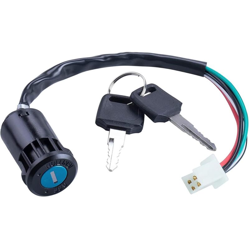 1 Stück 4-Draht-Zündschlüsselschalter für Motorräder (31,8 x 2,9 x 2,9), geeignet für Offroad-Elektroroller mit vier Rädern