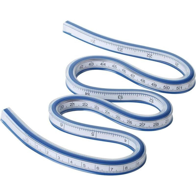 Linghhang - 1 Stück 60 cm flexibles Kurvenlineal, Kurvenlineal aus Kunststoff, Messlineal für Studio, Zeichnen, Bekleidung, Zimmerei
