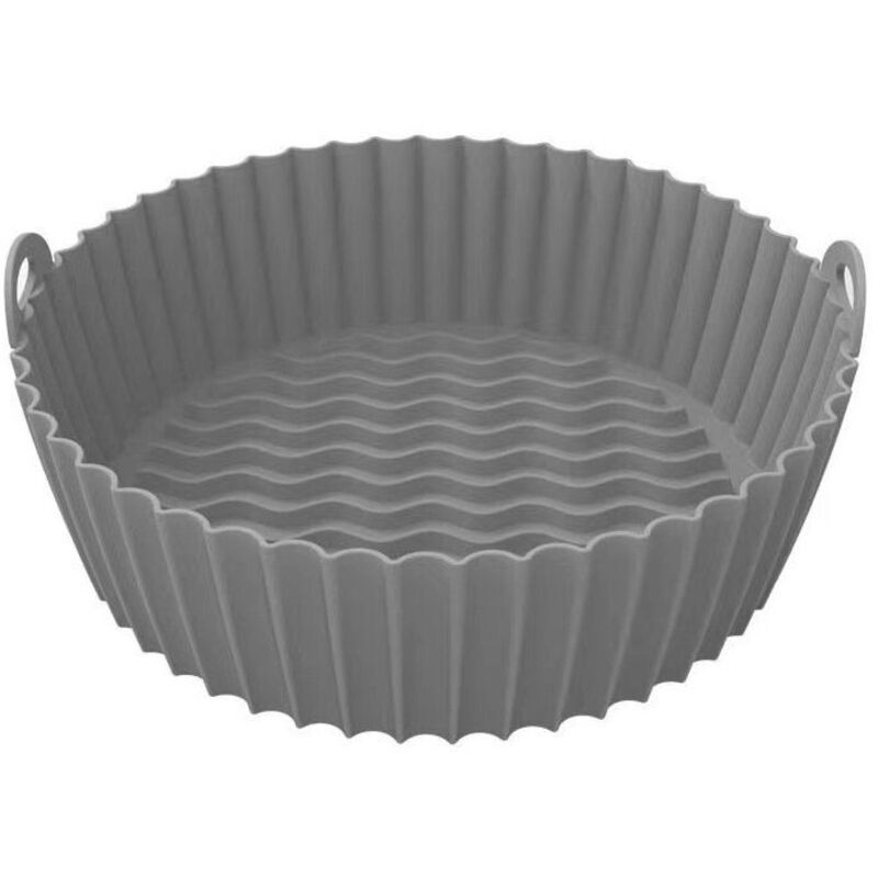 Ymyny - 1 Stück (grau) 6,7 Zoll Küchen- und Backzubehör Air Fryer Zubehör Silikon Air Fryer Korb Wiederverwendbarer Mikrowellen-Dampfgarer mumu