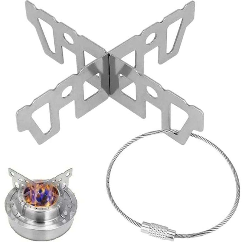 1 Stück Kreuzhalterung aus Edelstahl für Töpfe, Pfannen, Kessel, Kochtopfzubehör für Campingkocher, Wanderkocher
