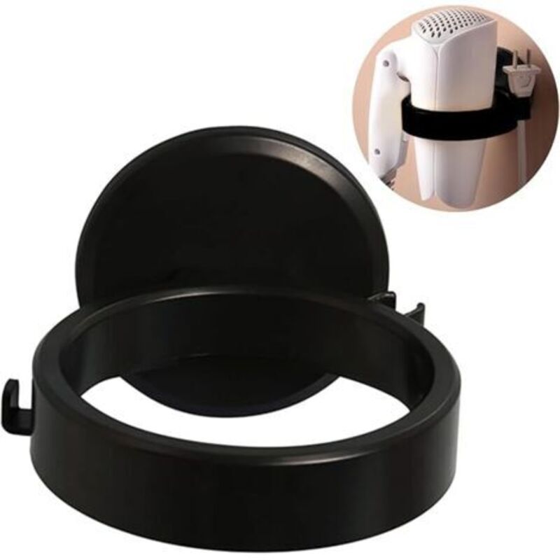 1 Stück (Schwarz) Halterung für Föhn, Föhnhalter, Wand-Föhnhalterung, Föhnhalter ohne Bohren, Selbstklebende Föhnhalterung ohne Bohren, für