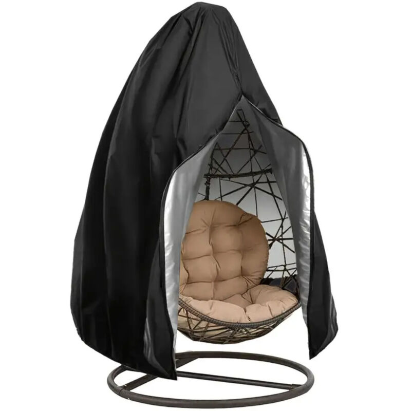 1pc Schwarz Hängesessel-Abdeckung Garten Rattan Wicker Hängesessel Schutzhülle für Egg Chair Wasser- und Staubabweisend