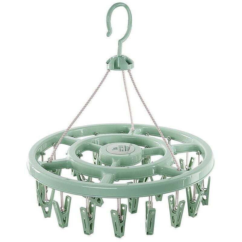 1 Stück Socken-Trockenständer, Wäscheständer zum Aufhängen mit 24 Klammern, tragbarer Socken-Trockner aus Kunststoff, Socken-Trockner mit windfesten