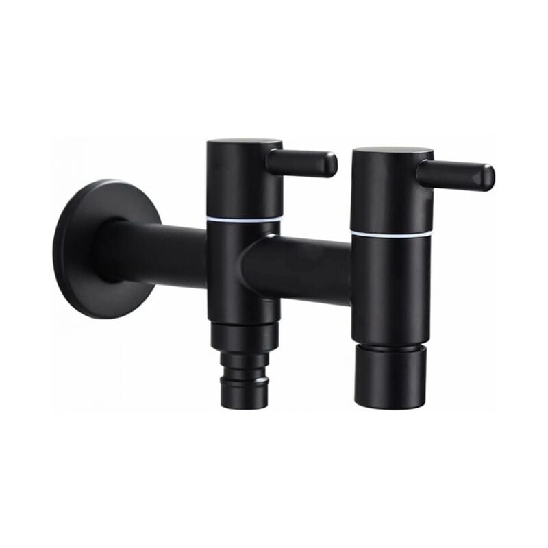 1 Stück Waschmaschinen-Wasserhahn, Doppelschalter-Wasserhahn, wandmontierter Kaltwasser-Wasserhahn, verlängerter Waschbecken-Wasserhahn aus