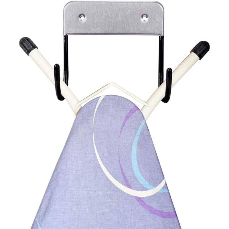 1 Stück Bügelbretthalter zur Wandmontage, Bügelbrett-Wandhalterung mit Stahlhaken – 13,2 x 13 x 6,8 cm zum Aufhängen von Bügelbrettern in T- oder